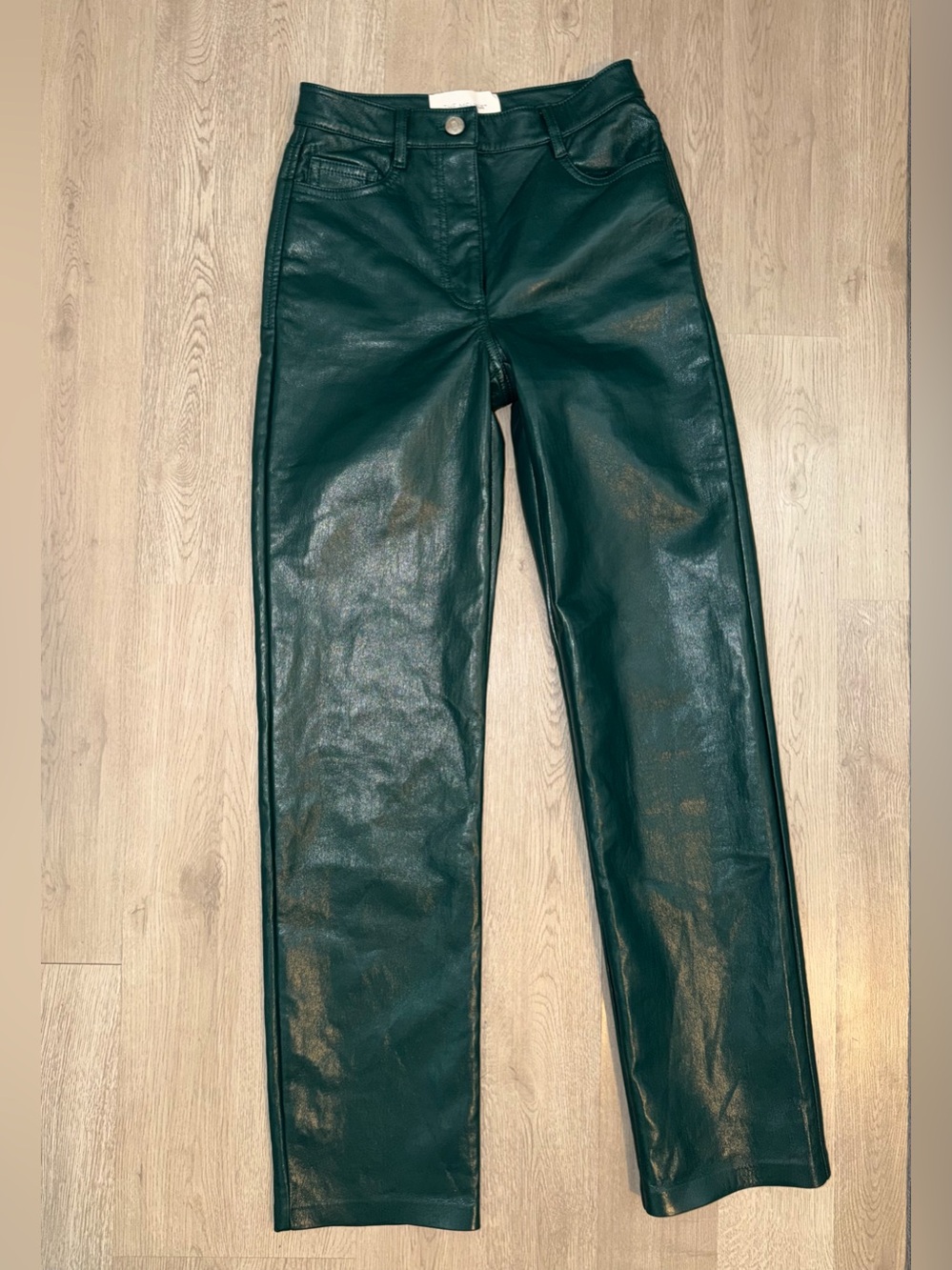 Wilfred Forest Green Faux Leather Pants